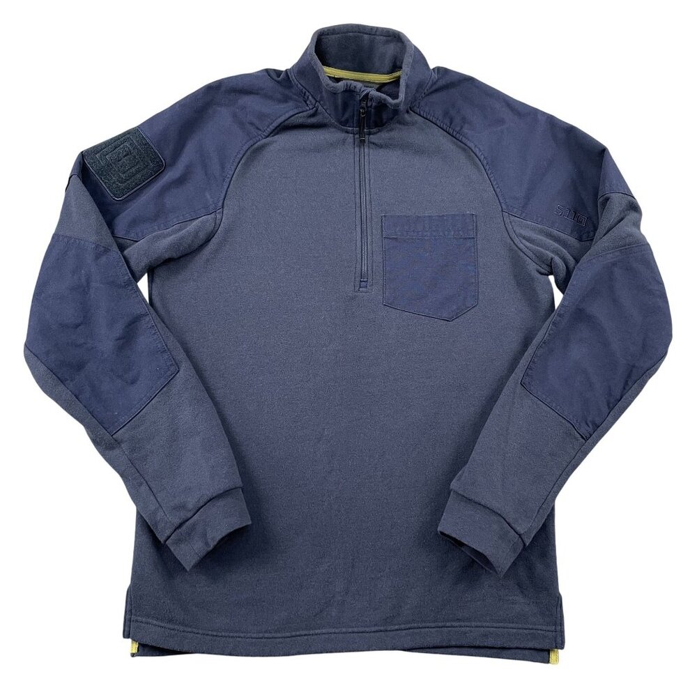 5.11 Tactical Fleece Mens Small Radar Fleece 1/2 Zip Pullover Navy Front Pocket